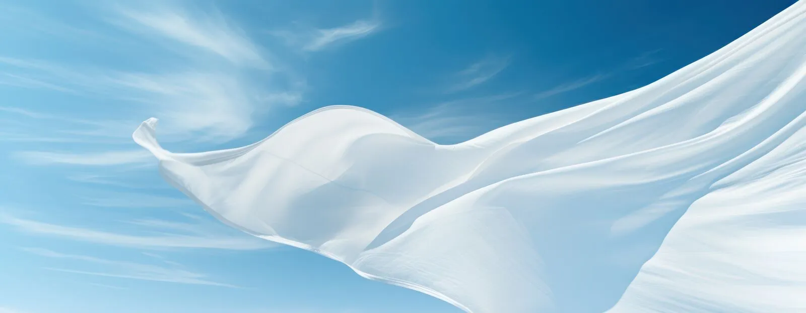 light white fabric flutters in the wind against the blue sky.  (1).jpg